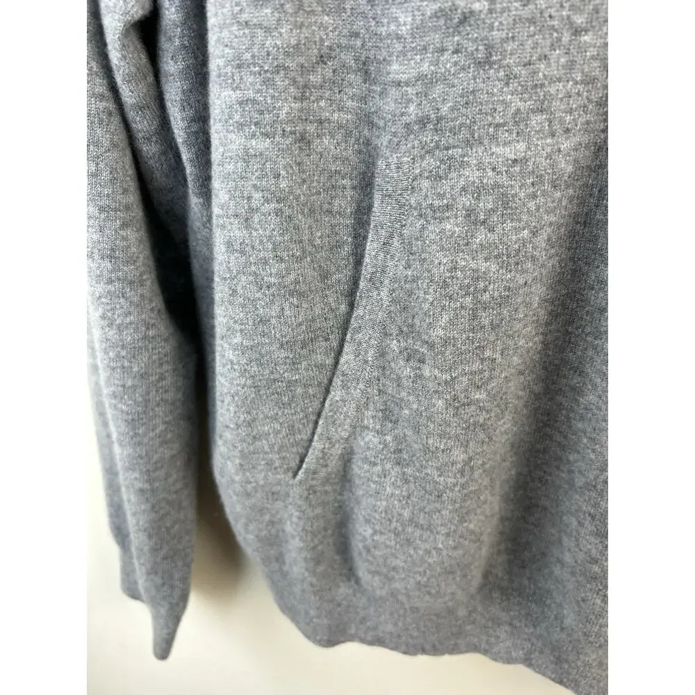 BANANA REPUBLIC Men's 100% Cashmere Gray Hoodie Sweater Pocket Sz XL New